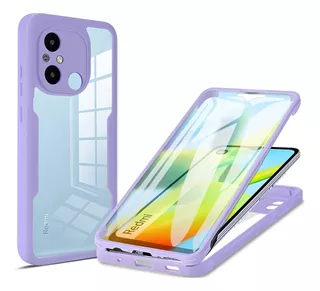 360 Funda Carcasa Transparente Case With Mica Para Redmi 12c