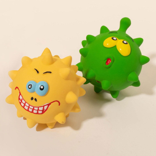 2 Látex Chirriante, Bolas De Látex Para Perros, Amarillo