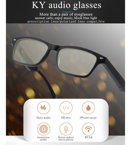 L Gafas De Audio Inteligentes Inalámbricamente Bt Gafas De