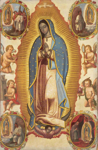Lienzo Tela Canvas Virgen De Guadalupe Arte Sacro 76 X 50