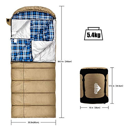 Saco De Dormir De Lona De 0 Grados Para Pescar, Cazar, Viaja
