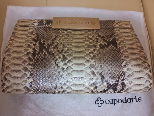 Bolsa Clutch Python/pyton/phiton/piton Cobra Legítimo Nude Python Ouro