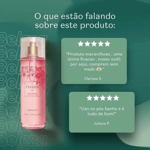 Body Splash Desodorante Floratta Rose 200ml O Boticário