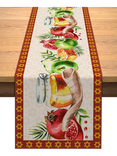 Rosh Hashanah - Camino De Mesa Decorativo Para Fiesta De Año