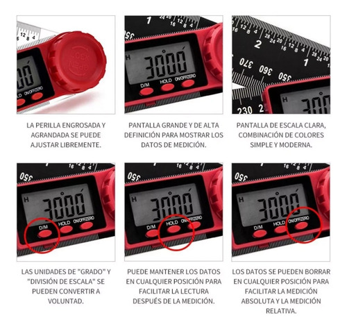 Regla Digital De Ángulo Lcd Goniómetro Electrónico 0=200mm