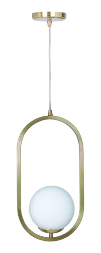 Colgante 1 Luz Ovalado Monaco Elyn Bronce Globo Vidrio 15cm