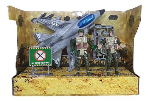 Set Militar Juguete Mediano Avion Con Soldados Toys Palace 