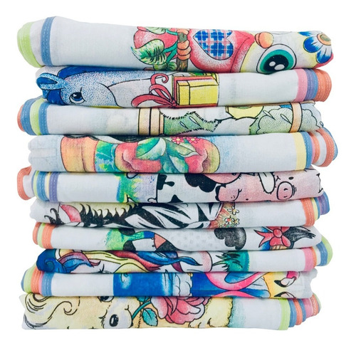 Pano De Prato Atacado Vies Estampado Kit Com 30 Peças