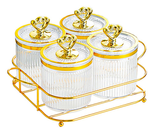Bandeja Para Servir Dulces De 4 Cuencos Transparentes