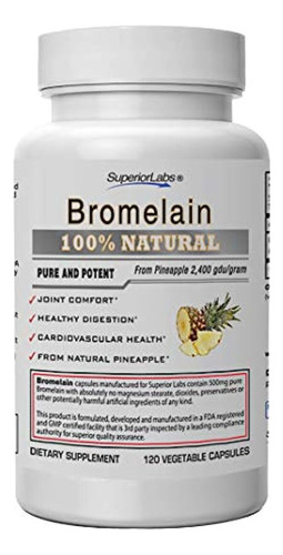 Superior Labs - El Mejor Suplemento Natural De Bromelina Sin