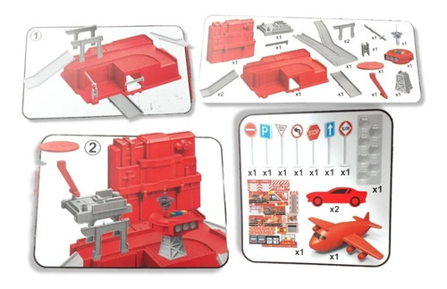 Bombero Set Cuartel Pista Aviones Autos Grande Completo Jueg Agua