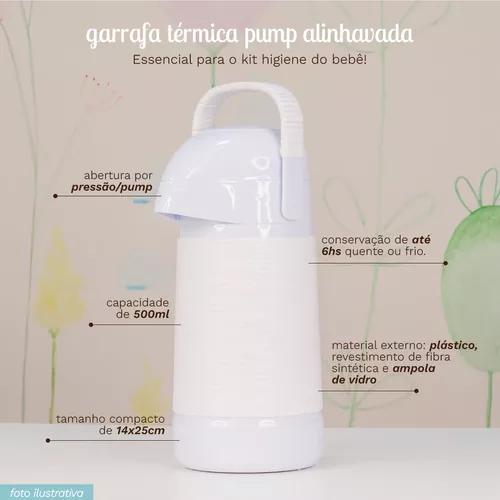 Kit Higiene em Poá Colorido com Garrafa Pump - Benvenuto Bambino