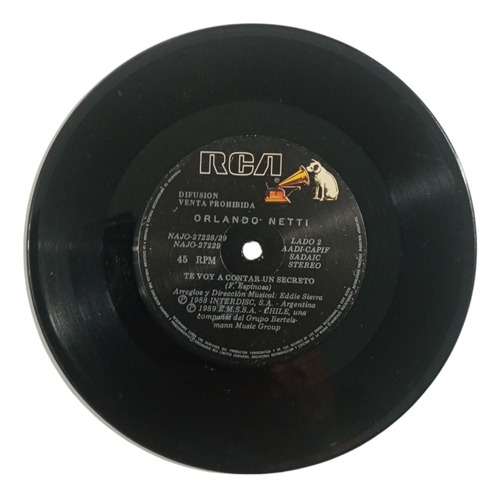 Vinilo Single De Orlando Netti Te Voy A Contar Un Secret(f61 (Usado)