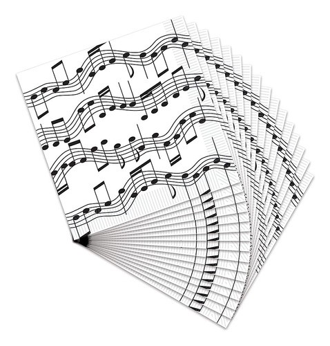 Beistle 16 Piece Music Notes Paper Beverage Napkins 50's The