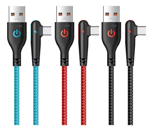 Cable Usb Tipo C De 90 Grados Cable De Datos De Carga Rápida