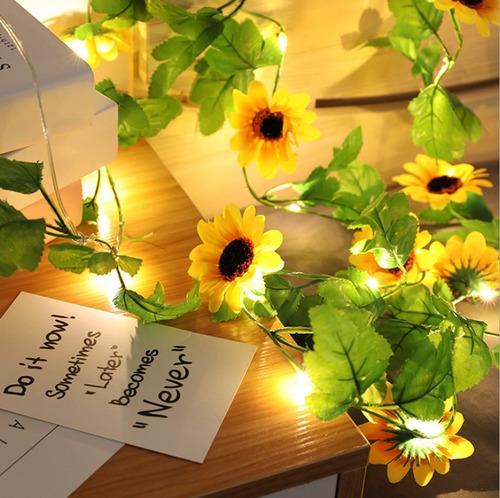 Luz De Cadena De Girasol Artificial De 2 Metros