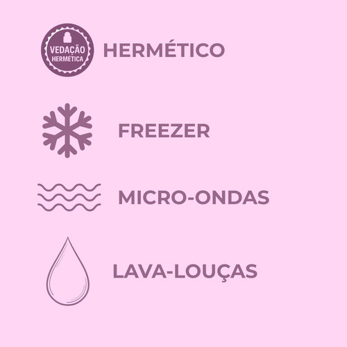 Conjunto Kit 2 Potes Marmita Açai Hermético 730/820ml