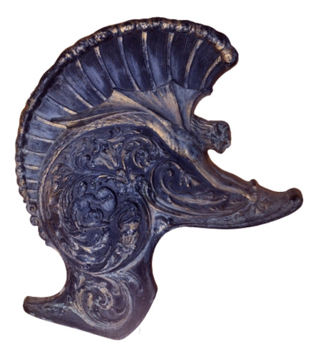Lindo Capacete Elmo Medieval Formato Quadro Em Resina 44 Cm