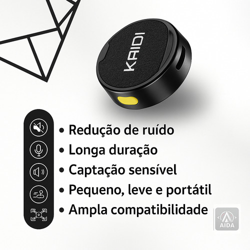 Lapela Sem Fio Kaidi Duplo - Compatível Com iPhone