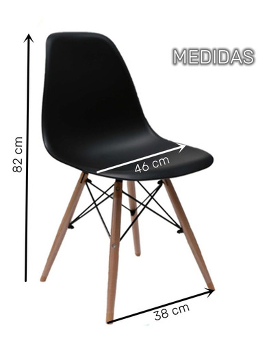 Sillas Eames Xiird Set De 4 Madera Minimalista