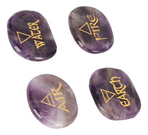Piedras De Reiki Violetas, 4 Elementos Surtidos, Triangulare