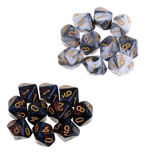 20 Pces Dados Poliédricos D10 Dados Para De