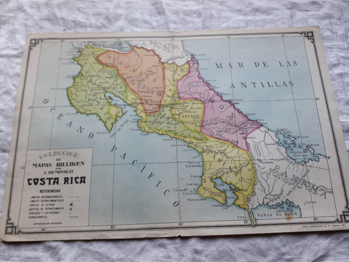 Costa Rica - Coleccion De Mapas Billiken Por Bemporat Lamina