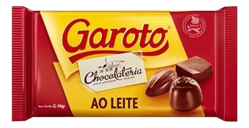 Chocolate Ao Leite Em Barra 1kg Garoto Para Derreter Páscoa