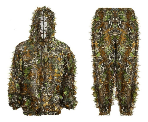 Traje De Caza De Camuflaje De Hoja Verde 3d Ghillie