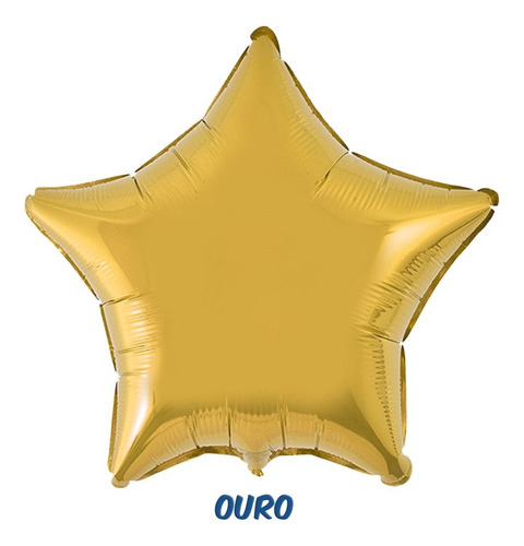 Balão Metalizado Estrela De 50cm - 20 Polegadas - Flexmetal Cor Ouro