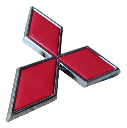 Emblema Logo Insignia Mitsubishi Rojo Adhesivo Base 7,5cm