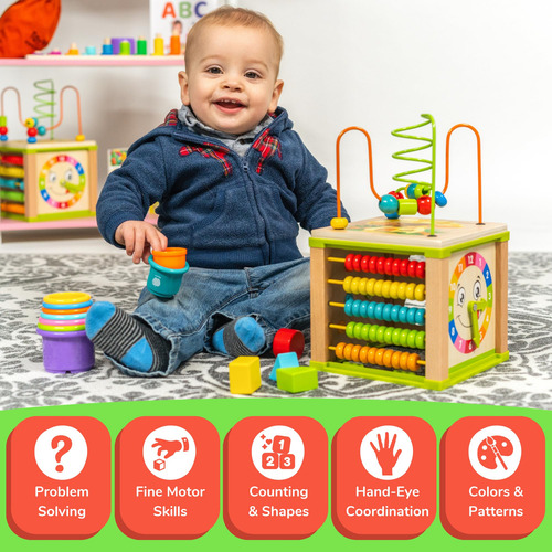 Juguete Montessori De Madera Activity Cube Toyventive De 1 A
