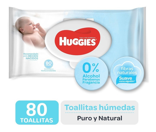 Toallas Húmedas Huggies Puro Y Natural X 80