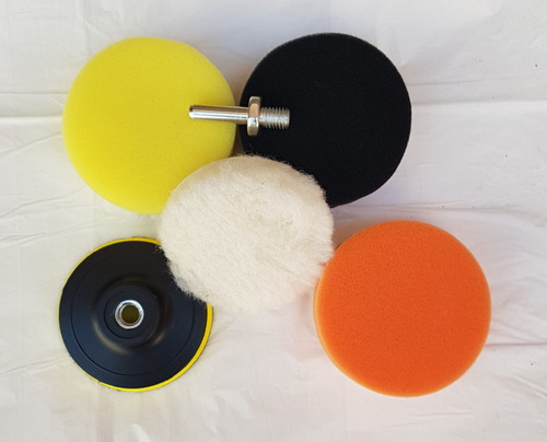 Imagen 1 de 6 de Kit Backing 3 Pulgadas + 3 Pads De Pulido + Cordero + Acople