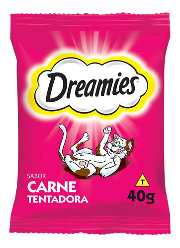 Petisco Dreamies Carne Para Gatos Adultos 40g