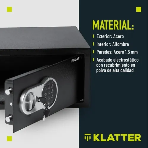 Caja fuerte Klatter Notebook color negra Cuotas sin inter s