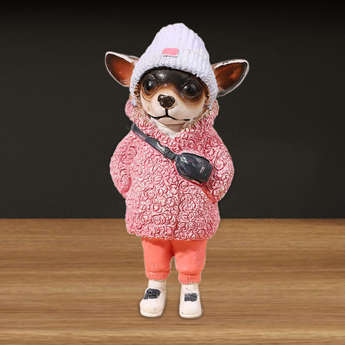 3 Estatua De Perro, Adornos Para Perros, Mini Rosa Claro