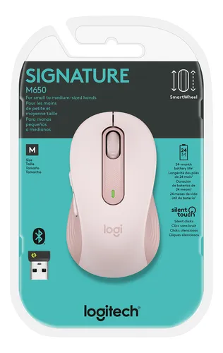 Mouse Inalambrico Logitech Signature M650 Medium Rosa