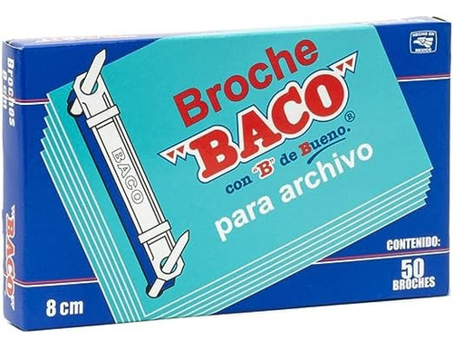 Caja De Broche Baco 8cm Con 50 Broches 