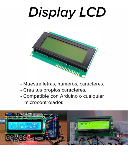 3 Pantallas Lcd 16x2 + 3 Interfaz I2c + 3 Protector Acrilico