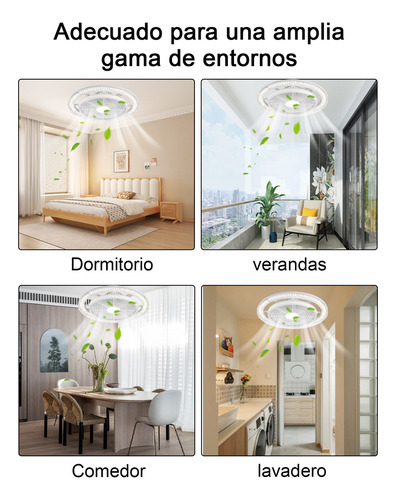 Lámpara Con Ventilador Techo 7 Aspas 150w Con Luz 3 Colores