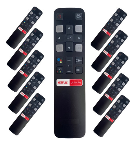 Kit 10 Controle Tcl Smart 4k Netflix Globoplay Semp Rc802v