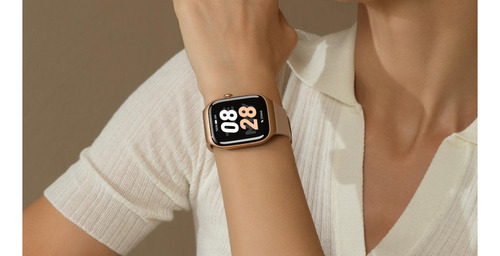 Reloj inteligente Mibro T2, Bluetooth, resistente al agua, caja dorada, pulsera dorada