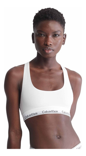 Bralette Calvin Klein, Algodão Moderno, Sem Forro, Branco, F