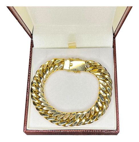 Pulseira Elos Duplos 25 Gramas 12mm Ouro 18k Frete Gratis