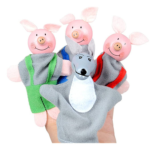 ~? Three Little Pigs And Wolf Finger Puppet Story Toy, Story