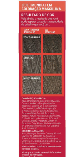 Grecin 5 Shampoo Tonalizante Castanho Médio Escuro H-40 60ml