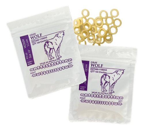 Ligas Intraorales American, Gray Wolf, 1 Bolsa (100 Ligas)