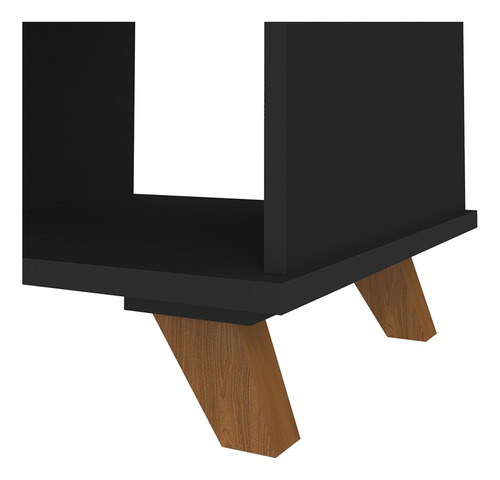 Mesa Escrivaninha L 2 Gavetas E Nichos Golden Freijó/preto Cor Marrom