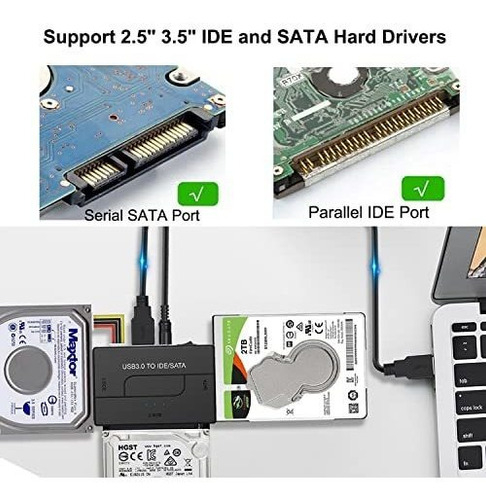 Adaptador Usb 3.0 A Sata Ide - Adaptador De Disco Duro Exter